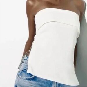 Zara Strapless White Tube Top